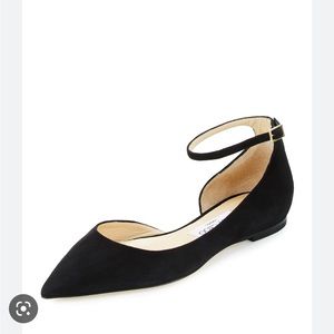 Jimmy Choo Lucy black suede flats 40